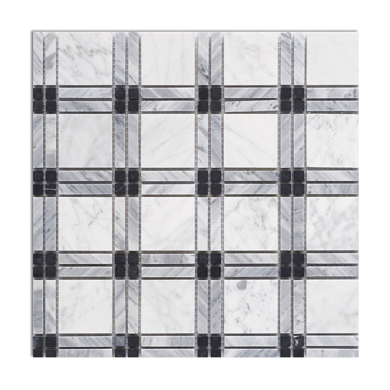 Modern Style Floor Tile Fabric Look Straight Edge Square Floor Tile Gray-White Clearhalo 'Floor Tiles & Wall Tiles' 'floor_tiles_wall_tiles' 'Flooring 'Home Improvement' 'home_improvement' 'home_improvement_floor_tiles_wall_tiles' Walls and Ceiling' 7297544