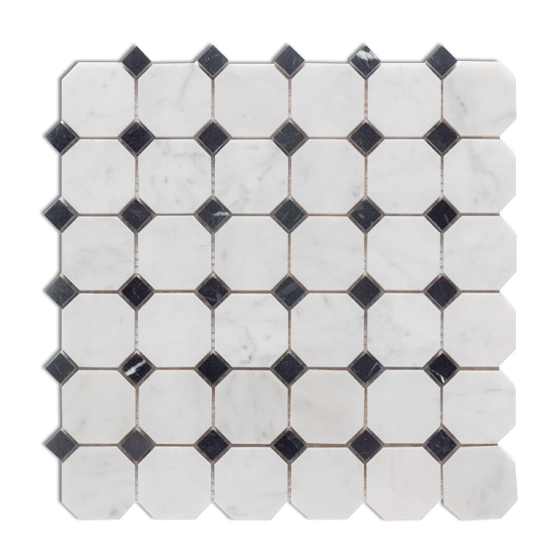 Modern Style Floor Tile Fabric Look Straight Edge Square Floor Tile White-Black Clearhalo 'Floor Tiles & Wall Tiles' 'floor_tiles_wall_tiles' 'Flooring 'Home Improvement' 'home_improvement' 'home_improvement_floor_tiles_wall_tiles' Walls and Ceiling' 7297551