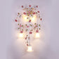 Pink 5 Heads Wall Light Fixture Korean Garden White Glass Floral Sconce Wall Lighting for Hallway Clearhalo 'Wall Lamps & Sconces' 'Wall Lights' Lighting' 729769