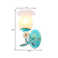 Blue Blossom Wall Sconce Light Fixture Korean Garden White Glass 1/2-Light Bedroom Wall Lamp Clearhalo 'Wall Lamps & Sconces' 'Wall Lights' Lighting' 729781