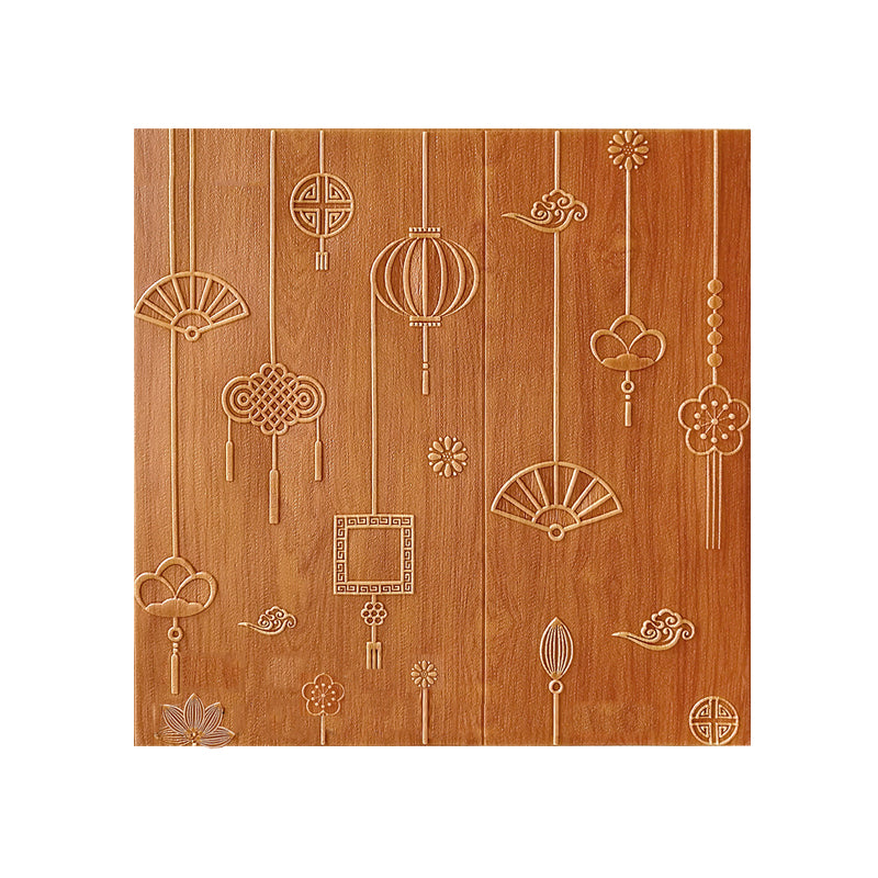 Contemporary Wall Panels Peel and Stick Waterproof Cartoon 3D Print Wall Paneling Brown Clearhalo 'Flooring 'Home Improvement' 'home_improvement' 'home_improvement_wall_paneling' 'Wall Paneling' 'wall_paneling' 'Walls & Ceilings' Walls and Ceiling' 7297819