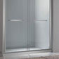 Single Sliding Semi-Frameless Shower Doors Tempered Clear Shower Door Clearhalo 'Bathroom Remodel & Bathroom Fixtures' 'Home Improvement' 'home_improvement' 'home_improvement_shower_tub_doors' 'Shower and Tub Doors' 'shower_tub_doors' 'Showers & Bathtubs' 7298050