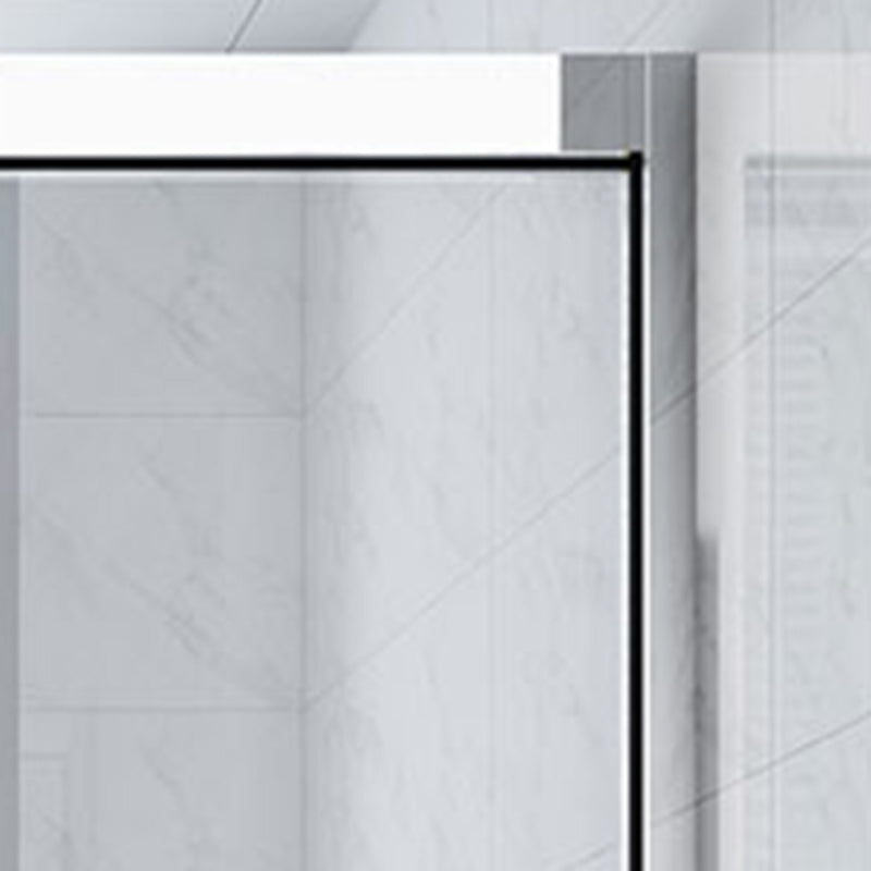 Single Sliding Semi-Frameless Shower Doors Tempered Clear Shower Door Clearhalo 'Bathroom Remodel & Bathroom Fixtures' 'Home Improvement' 'home_improvement' 'home_improvement_shower_tub_doors' 'Shower and Tub Doors' 'shower_tub_doors' 'Showers & Bathtubs' 7298053