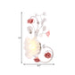 Countryside Scalloped Wall Lighting 1 Bulb White Glass Wall Mounted Lamp with Pink Rose for Bedroom, Left/Right Clearhalo 'Wall Lamps & Sconces' 'Wall Lights' Lighting' 729806