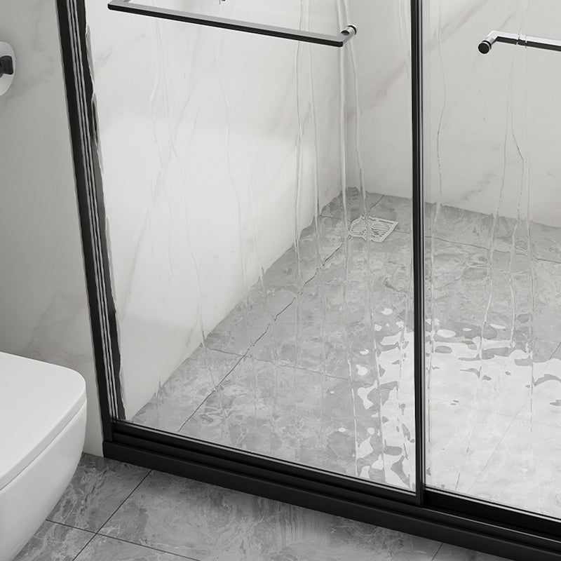 Frame Double Sliding Shower Door Transparent Tempered Shower Bath Door Clearhalo 'Bathroom Remodel & Bathroom Fixtures' 'Home Improvement' 'home_improvement' 'home_improvement_shower_tub_doors' 'Shower and Tub Doors' 'shower_tub_doors' 'Showers & Bathtubs' 7298071