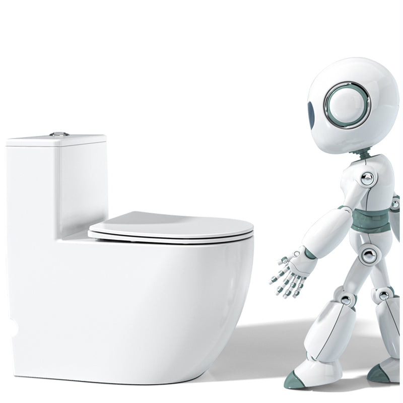 Contemporary Ceramic Toilet Bowl White Floor Mount Urine Toilet with Seat for Washroom Clearhalo 'Bathroom Remodel & Bathroom Fixtures' 'Home Improvement' 'home_improvement' 'home_improvement_toilets' 'Toilets & Bidets' 'Toilets' 7298802