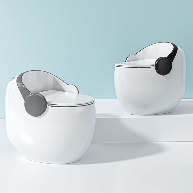 Contemporary Ceramic Toilet Floor Mount Urine Toilet with Slow Close Seat for Bathroom Clearhalo 'Bathroom Remodel & Bathroom Fixtures' 'Home Improvement' 'home_improvement' 'home_improvement_toilets' 'Toilets & Bidets' 'Toilets' 7298805