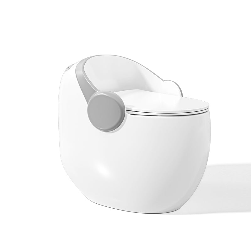 Contemporary Ceramic Toilet Floor Mount Urine Toilet with Slow Close Seat for Bathroom Grey 12" Clearhalo 'Bathroom Remodel & Bathroom Fixtures' 'Home Improvement' 'home_improvement' 'home_improvement_toilets' 'Toilets & Bidets' 'Toilets' 7298806