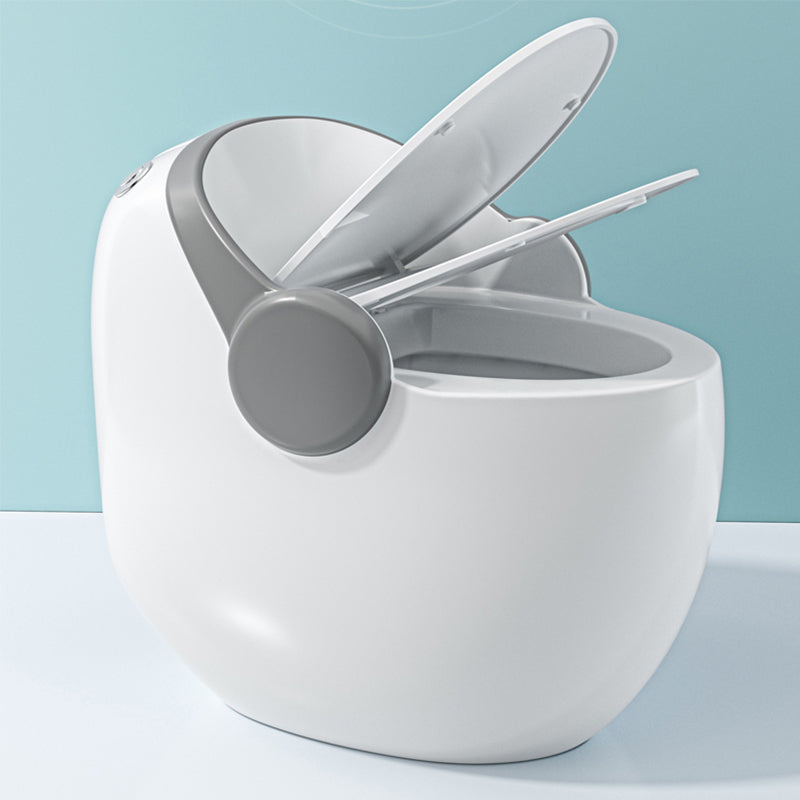 Contemporary Ceramic Toilet Floor Mount Urine Toilet with Slow Close Seat for Bathroom Grey 16" Clearhalo 'Bathroom Remodel & Bathroom Fixtures' 'Home Improvement' 'home_improvement' 'home_improvement_toilets' 'Toilets & Bidets' 'Toilets' 7298810