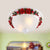 12"/16" W Red LED Ceiling Lamp Korean Garden White Glass Domed Flush Mount Lighting with Flower Design White 12" Clearhalo 'Ceiling Lights' 'Close To Ceiling Lights' 'Close to ceiling' 'Flush mount' Lighting' 729882