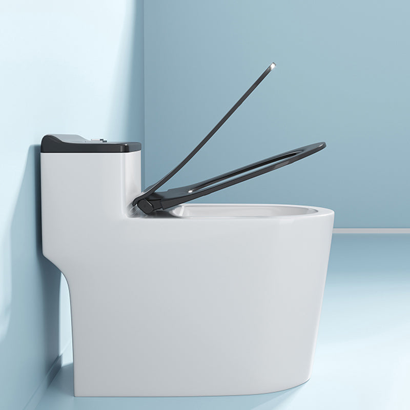 Contemporary Ceramic Toilet Bowl Floor Mounted Urine Toilet with Seat for Washroom 15"L x 27"W x 24"H Black White 14" Clearhalo 'Bathroom Remodel & Bathroom Fixtures' 'Home Improvement' 'home_improvement' 'home_improvement_toilets' 'Toilets & Bidets' 'Toilets' 7298836