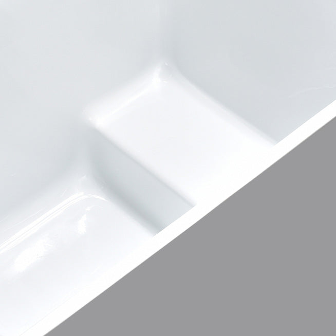 Acrylic Back to Wall Bathtub Rectangular Modern Soaking Bath Tub Clearhalo 'Bathroom Remodel & Bathroom Fixtures' 'Bathtubs' 'Home Improvement' 'home_improvement' 'home_improvement_bathtubs' 'Showers & Bathtubs' 7298894