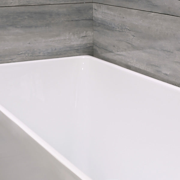 Acrylic Back to Wall Bathtub Rectangular Modern Soaking Bath Tub Clearhalo 'Bathroom Remodel & Bathroom Fixtures' 'Bathtubs' 'Home Improvement' 'home_improvement' 'home_improvement_bathtubs' 'Showers & Bathtubs' 7298895