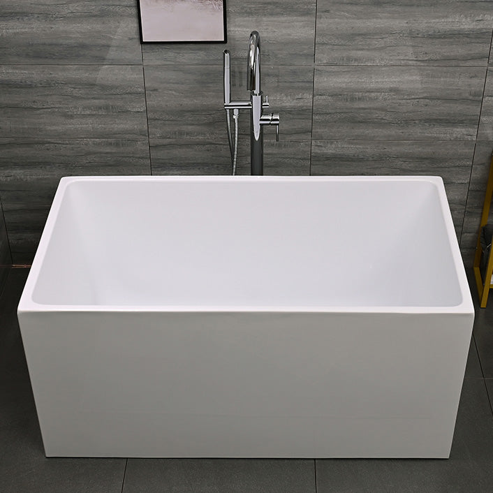 Acrylic Back to Wall Bathtub Rectangular Modern Soaking Bath Tub Clearhalo 'Bathroom Remodel & Bathroom Fixtures' 'Bathtubs' 'Home Improvement' 'home_improvement' 'home_improvement_bathtubs' 'Showers & Bathtubs' 7298897