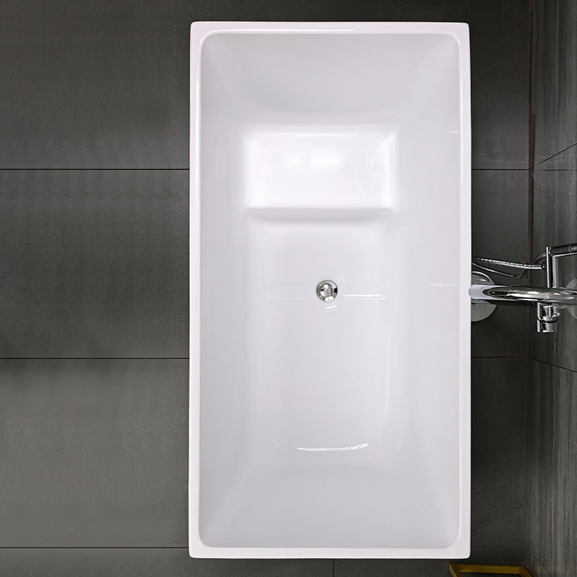 Acrylic Back to Wall Bathtub Rectangular Modern Soaking Bath Tub Clearhalo 'Bathroom Remodel & Bathroom Fixtures' 'Bathtubs' 'Home Improvement' 'home_improvement' 'home_improvement_bathtubs' 'Showers & Bathtubs' 7298898