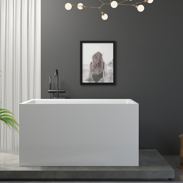 Back to Wall Bathtub Antique Finish Soaking Rectangular Modern Bath Tub 41"L x 27"W x 24"H Clearhalo 'Bathroom Remodel & Bathroom Fixtures' 'Bathtubs' 'Home Improvement' 'home_improvement' 'home_improvement_bathtubs' 'Showers & Bathtubs' 7298935