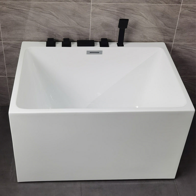 Back to Wall Bathtub Antique Finish Soaking Rectangular Modern Bath Tub Clearhalo 'Bathroom Remodel & Bathroom Fixtures' 'Bathtubs' 'Home Improvement' 'home_improvement' 'home_improvement_bathtubs' 'Showers & Bathtubs' 7298936