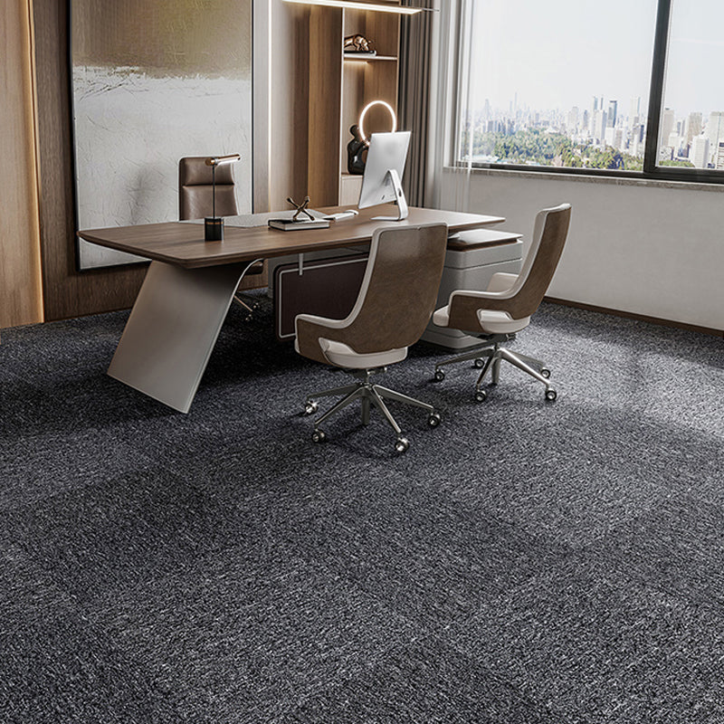 Indoor Carpet Tiles Indoor Self Adhesive Carpet Tiles Non-Skid Dark Grey Grey 40-Piece Set Asphalt Clearhalo 'Carpet Tiles & Carpet Squares' 'carpet_tiles_carpet_squares' 'Flooring 'Home Improvement' 'home_improvement' 'home_improvement_carpet_tiles_carpet_squares' Walls and Ceiling' 7300097
