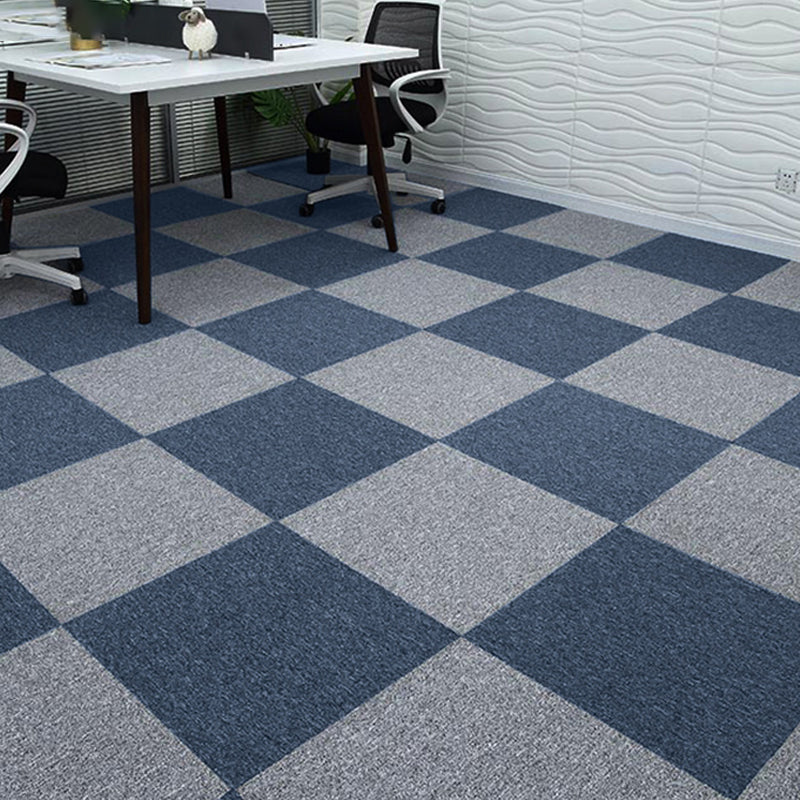 Indoor Carpet Tiles Indoor Self Adhesive Carpet Tiles Non-Skid Blue Plaid 40-Piece Set Clearhalo 'Carpet Tiles & Carpet Squares' 'carpet_tiles_carpet_squares' 'Flooring 'Home Improvement' 'home_improvement' 'home_improvement_carpet_tiles_carpet_squares' Walls and Ceiling' 7300099