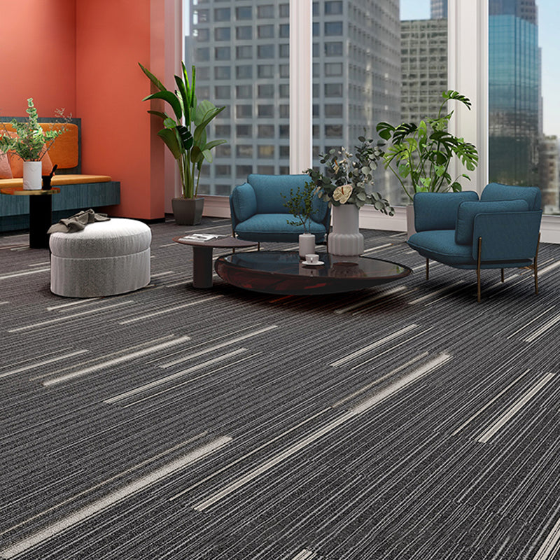 Indoor Carpet Tiles Indoor Self Adhesive Carpet Tiles Non-Skid Gray-White 40-Piece Set Vinyl Clearhalo 'Carpet Tiles & Carpet Squares' 'carpet_tiles_carpet_squares' 'Flooring 'Home Improvement' 'home_improvement' 'home_improvement_carpet_tiles_carpet_squares' Walls and Ceiling' 7300109