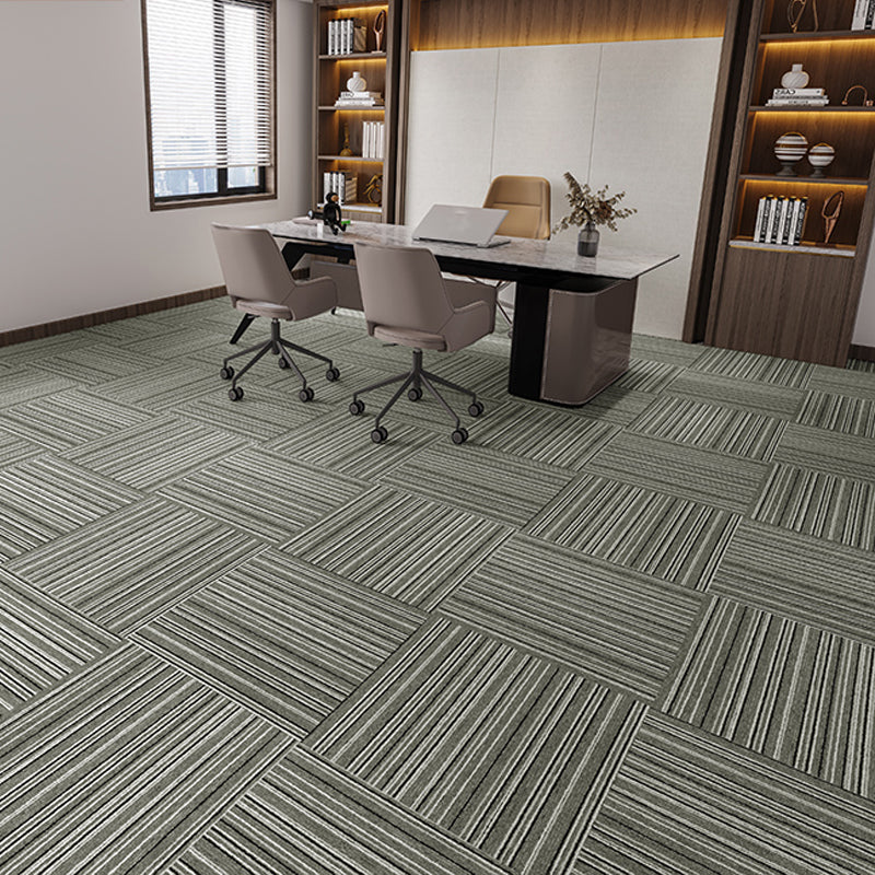 Indoor Carpet Tiles Indoor Self Adhesive Carpet Tiles Non-Skid White-Green 40-Piece Set Asphalt Clearhalo 'Carpet Tiles & Carpet Squares' 'carpet_tiles_carpet_squares' 'Flooring 'Home Improvement' 'home_improvement' 'home_improvement_carpet_tiles_carpet_squares' Walls and Ceiling' 7300113