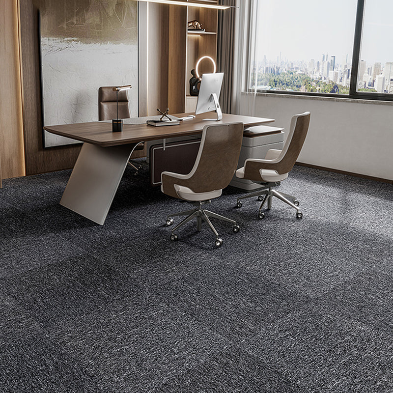 Indoor Carpet Tiles Indoor Self Adhesive Carpet Tiles Non-Skid Dark Gray 40-Piece Set Clearhalo 'Carpet Tiles & Carpet Squares' 'carpet_tiles_carpet_squares' 'Flooring 'Home Improvement' 'home_improvement' 'home_improvement_carpet_tiles_carpet_squares' Walls and Ceiling' 7300117