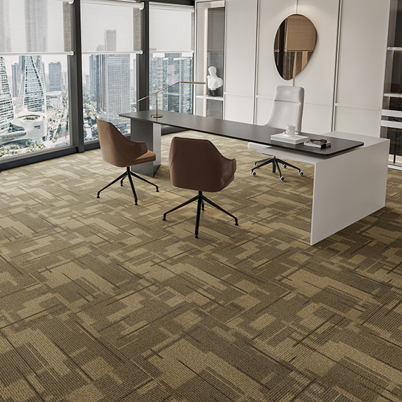 Indoor Carpet Tiles Indoor Self Adhesive Carpet Tiles Non-Skid Camel 40-Piece Set Asphalt Clearhalo 'Carpet Tiles & Carpet Squares' 'carpet_tiles_carpet_squares' 'Flooring 'Home Improvement' 'home_improvement' 'home_improvement_carpet_tiles_carpet_squares' Walls and Ceiling' 7300119