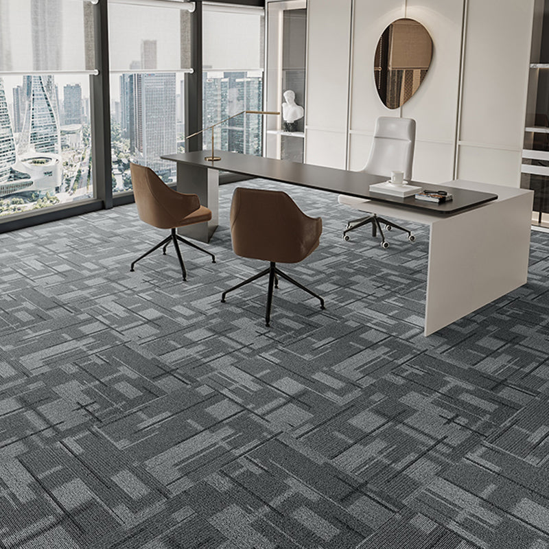 Indoor Carpet Tiles Indoor Self Adhesive Carpet Tiles Non-Skid Heather Gray 40-Piece Set Asphalt Clearhalo 'Carpet Tiles & Carpet Squares' 'carpet_tiles_carpet_squares' 'Flooring 'Home Improvement' 'home_improvement' 'home_improvement_carpet_tiles_carpet_squares' Walls and Ceiling' 7300120