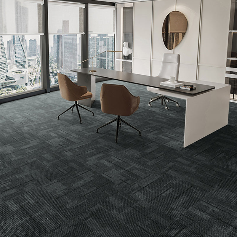 Indoor Carpet Tiles Indoor Self Adhesive Carpet Tiles Non-Skid Dark Heather Gray 40-Piece Set Asphalt Clearhalo 'Carpet Tiles & Carpet Squares' 'carpet_tiles_carpet_squares' 'Flooring 'Home Improvement' 'home_improvement' 'home_improvement_carpet_tiles_carpet_squares' Walls and Ceiling' 7300130