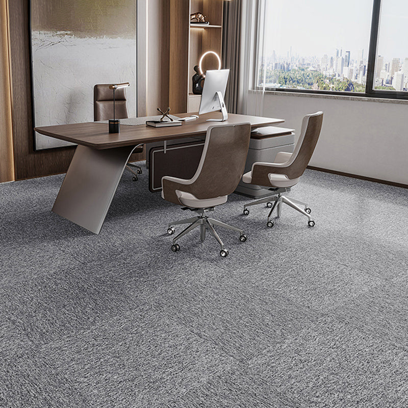 Indoor Carpet Tiles Indoor Self Adhesive Carpet Tiles Non-Skid Matte Gray 40-Piece Set Asphalt Clearhalo 'Carpet Tiles & Carpet Squares' 'carpet_tiles_carpet_squares' 'Flooring 'Home Improvement' 'home_improvement' 'home_improvement_carpet_tiles_carpet_squares' Walls and Ceiling' 7300131