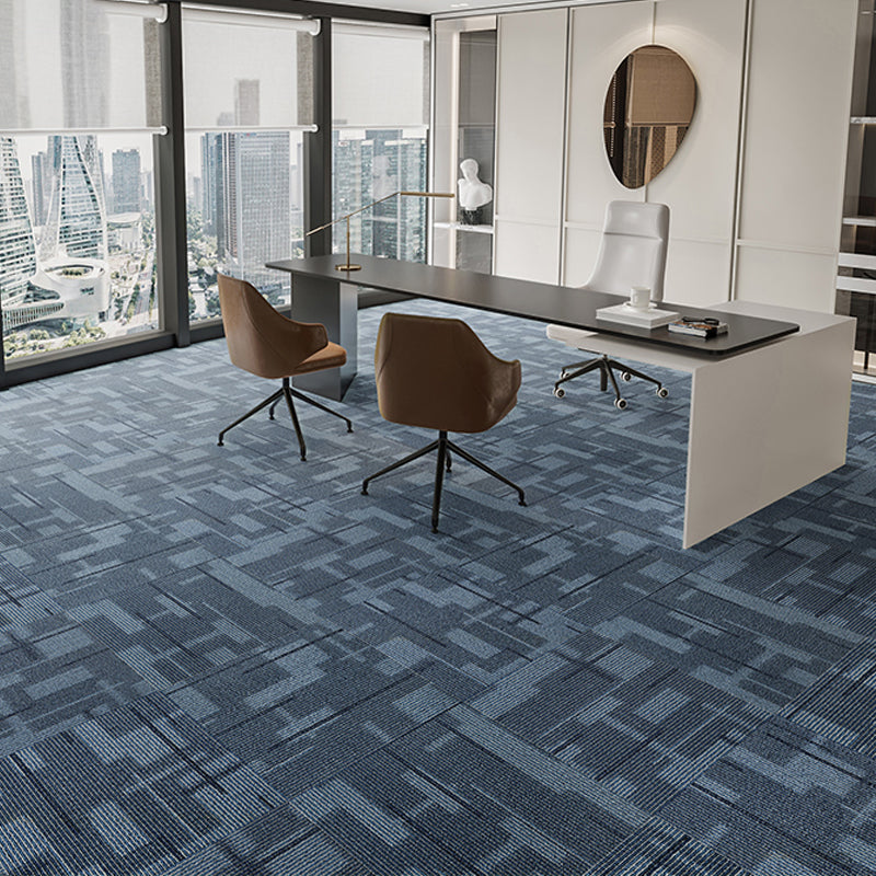 Indoor Carpet Tiles Indoor Self Adhesive Carpet Tiles Non-Skid Denim Blue 40-Piece Set Asphalt Clearhalo 'Carpet Tiles & Carpet Squares' 'carpet_tiles_carpet_squares' 'Flooring 'Home Improvement' 'home_improvement' 'home_improvement_carpet_tiles_carpet_squares' Walls and Ceiling' 7300134