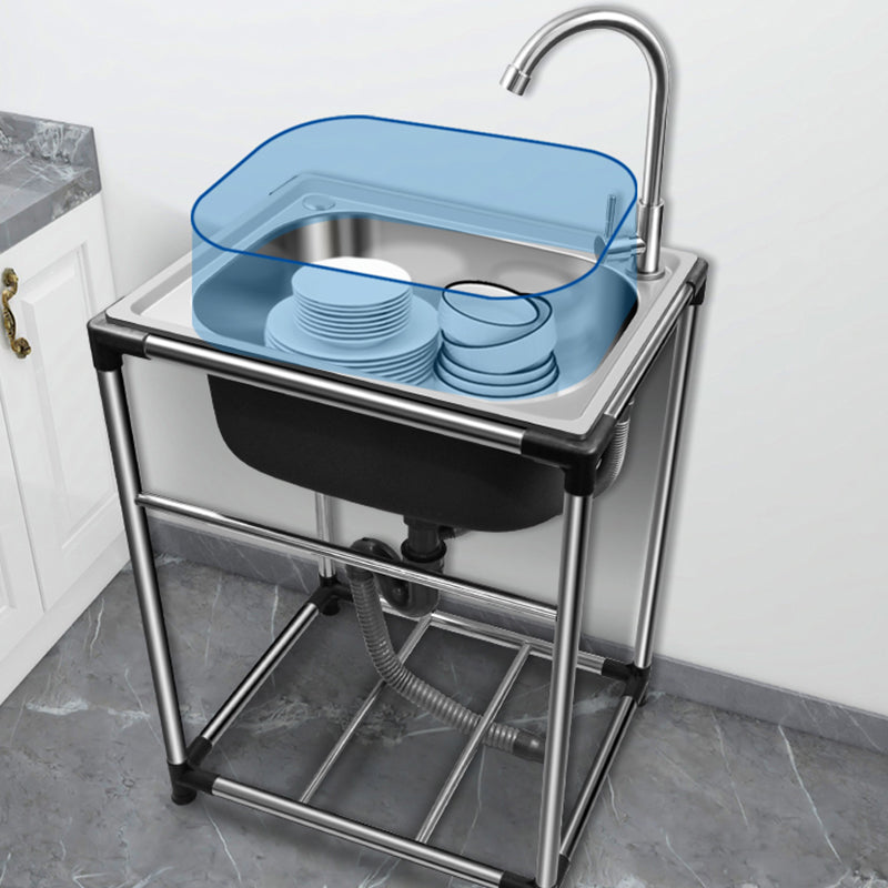 Kitchen Sink Stainless Steel Drop-In Rectangle All-in-one Soundproof Kitchen Sink Clearhalo 'Home Improvement' 'home_improvement' 'home_improvement_kitchen_sinks' 'Kitchen Remodel & Kitchen Fixtures' 'Kitchen Sinks & Faucet Components' 'Kitchen Sinks' 'kitchen_sinks' 7300141