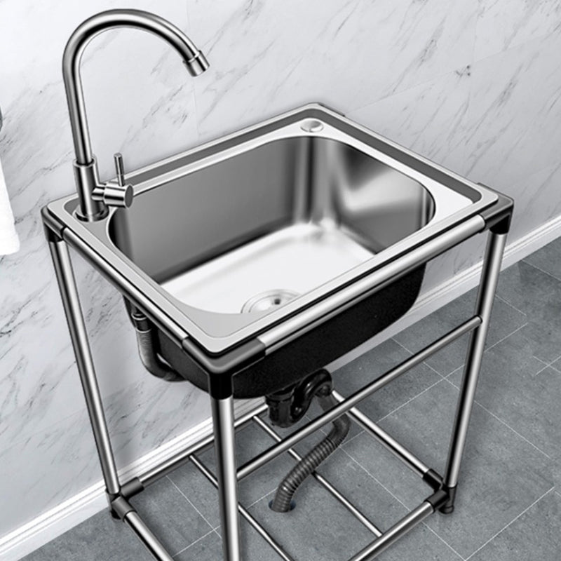 Kitchen Sink Stainless Steel Drop-In Rectangle All-in-one Soundproof Kitchen Sink Clearhalo 'Home Improvement' 'home_improvement' 'home_improvement_kitchen_sinks' 'Kitchen Remodel & Kitchen Fixtures' 'Kitchen Sinks & Faucet Components' 'Kitchen Sinks' 'kitchen_sinks' 7300143