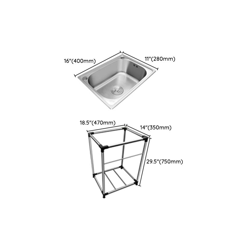 Kitchen Sink Stainless Steel Drop-In Rectangle All-in-one Soundproof Kitchen Sink Clearhalo 'Home Improvement' 'home_improvement' 'home_improvement_kitchen_sinks' 'Kitchen Remodel & Kitchen Fixtures' 'Kitchen Sinks & Faucet Components' 'Kitchen Sinks' 'kitchen_sinks' 7300152