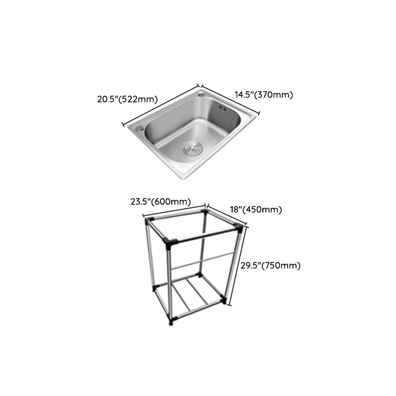 Kitchen Sink Stainless Steel Drop-In Rectangle All-in-one Soundproof Kitchen Sink Clearhalo 'Home Improvement' 'home_improvement' 'home_improvement_kitchen_sinks' 'Kitchen Remodel & Kitchen Fixtures' 'Kitchen Sinks & Faucet Components' 'Kitchen Sinks' 'kitchen_sinks' 7300155