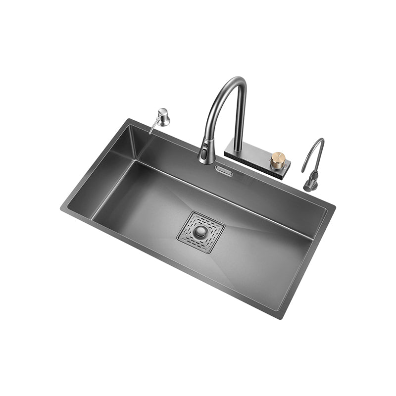 Stainless Steel Kitchen Sink Soundproof Detail Kitchen Sink with Basket Strainer Clearhalo 'Home Improvement' 'home_improvement' 'home_improvement_kitchen_sinks' 'Kitchen Remodel & Kitchen Fixtures' 'Kitchen Sinks & Faucet Components' 'Kitchen Sinks' 'kitchen_sinks' 7300166