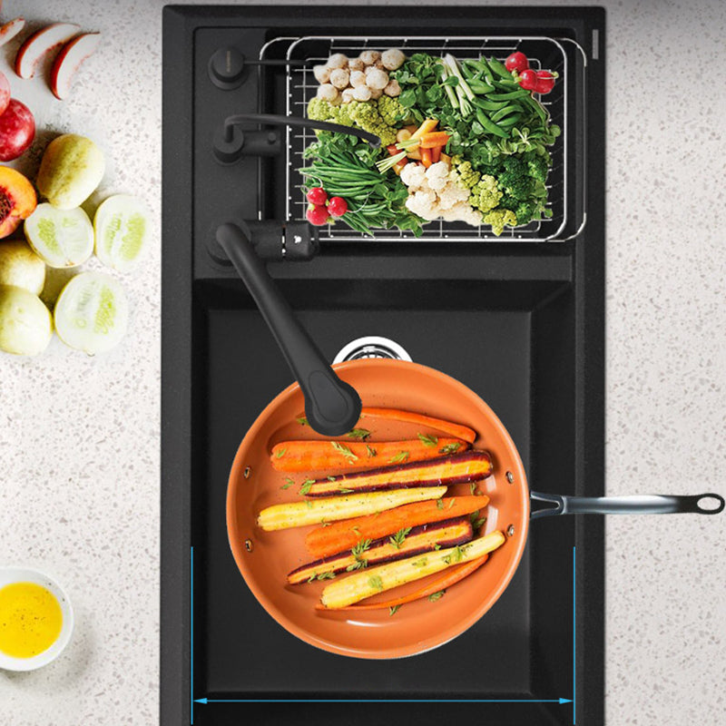 Modern Style Kitchen Sink Drop-In Quartz Kitchen Double Sink with Drain Assembly Clearhalo 'Home Improvement' 'home_improvement' 'home_improvement_kitchen_sinks' 'Kitchen Remodel & Kitchen Fixtures' 'Kitchen Sinks & Faucet Components' 'Kitchen Sinks' 'kitchen_sinks' 7300183