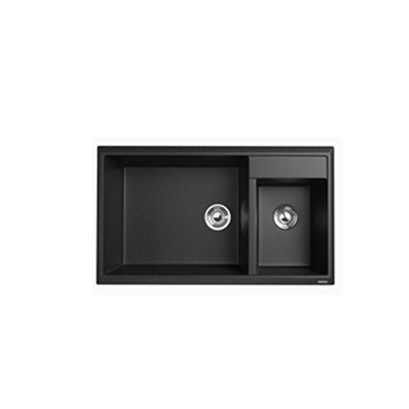 Modern Style Kitchen Sink Drop-In Quartz Kitchen Double Sink with Drain Assembly Clearhalo 'Home Improvement' 'home_improvement' 'home_improvement_kitchen_sinks' 'Kitchen Remodel & Kitchen Fixtures' 'Kitchen Sinks & Faucet Components' 'Kitchen Sinks' 'kitchen_sinks' 7300186