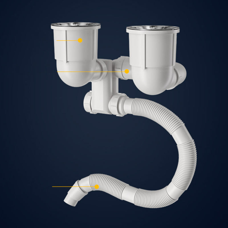 Modern Style Kitchen Sink Drop-In Quartz Kitchen Double Sink with Drain Assembly Clearhalo 'Home Improvement' 'home_improvement' 'home_improvement_kitchen_sinks' 'Kitchen Remodel & Kitchen Fixtures' 'Kitchen Sinks & Faucet Components' 'Kitchen Sinks' 'kitchen_sinks' 7300193