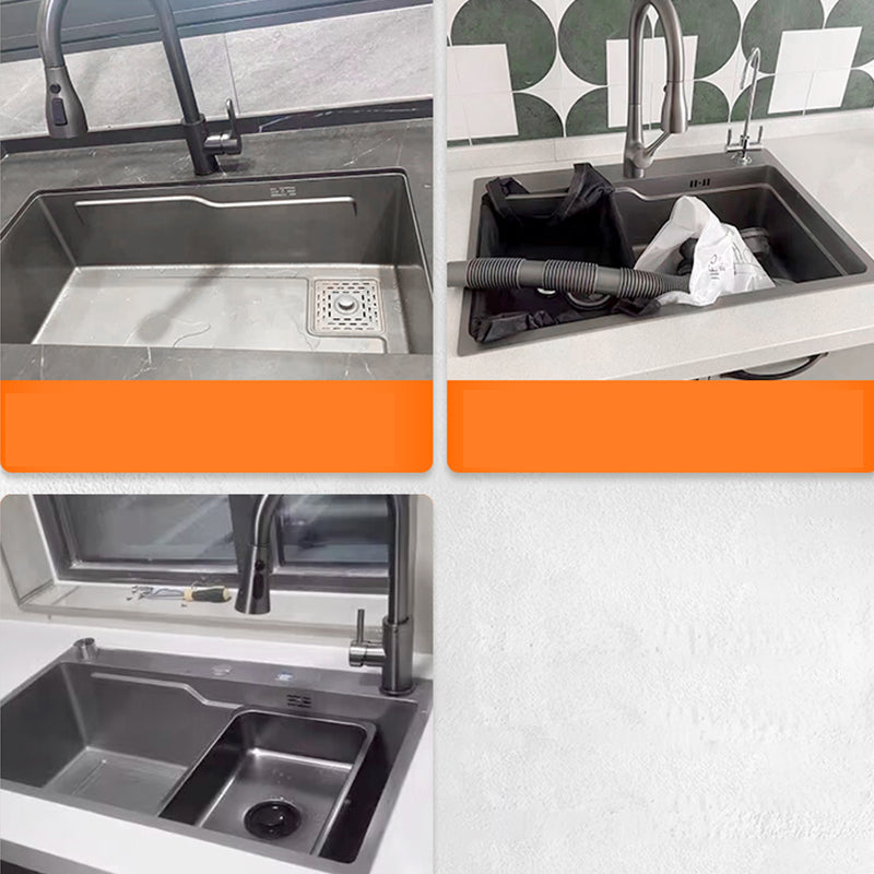 Kitchen Sink Stainless Steel Soundproof Detail Kitchen Sink with Basket Strainer Clearhalo 'Home Improvement' 'home_improvement' 'home_improvement_kitchen_sinks' 'Kitchen Remodel & Kitchen Fixtures' 'Kitchen Sinks & Faucet Components' 'Kitchen Sinks' 'kitchen_sinks' 7300209