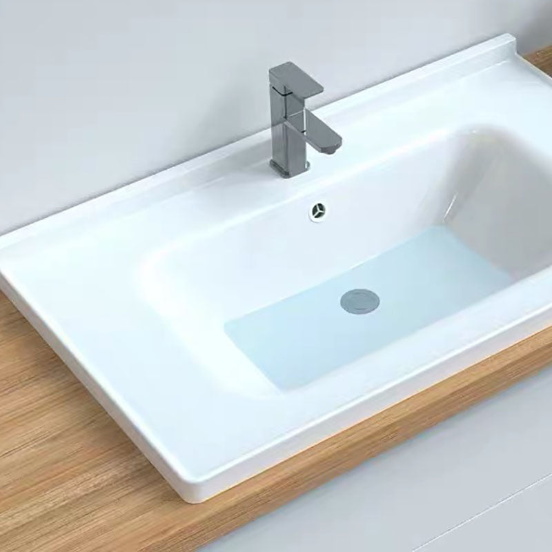 Modern Drop-in Bathroom Sink Porcelain with Overflow Basin Sink(Not Included Faucet) Clearhalo 'Bathroom Remodel & Bathroom Fixtures' 'Bathroom Sinks & Faucet Components' 'Bathroom Sinks' 'bathroom_sink' 'Home Improvement' 'home_improvement' 'home_improvement_bathroom_sink' 7300219