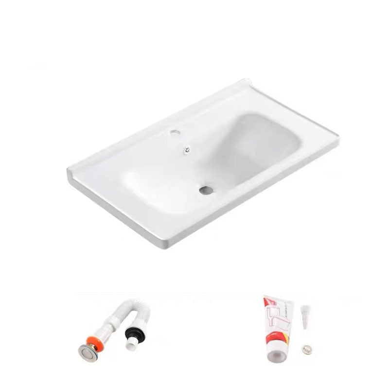 Modern Drop-in Bathroom Sink Porcelain with Overflow Basin Sink(Not Included Faucet) 24"L x 19"W x 9"H Clearhalo 'Bathroom Remodel & Bathroom Fixtures' 'Bathroom Sinks & Faucet Components' 'Bathroom Sinks' 'bathroom_sink' 'Home Improvement' 'home_improvement' 'home_improvement_bathroom_sink' 7300220