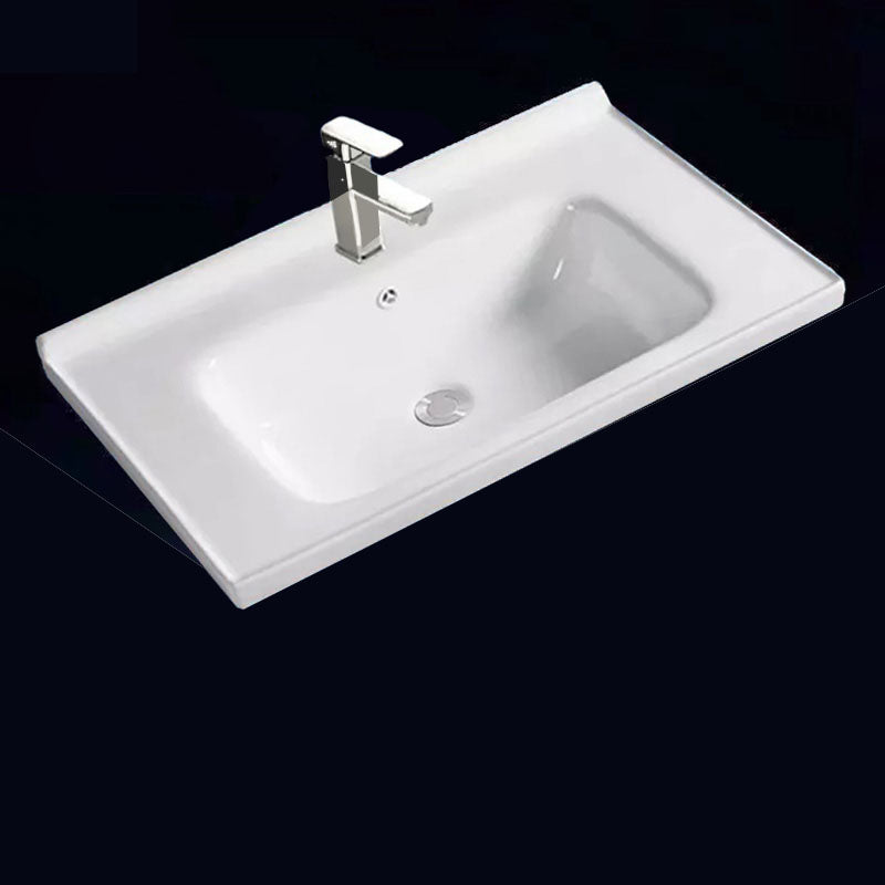 Modern Drop-in Bathroom Sink Porcelain with Overflow Basin Sink(Not Included Faucet) Clearhalo 'Bathroom Remodel & Bathroom Fixtures' 'Bathroom Sinks & Faucet Components' 'Bathroom Sinks' 'bathroom_sink' 'Home Improvement' 'home_improvement' 'home_improvement_bathroom_sink' 7300221