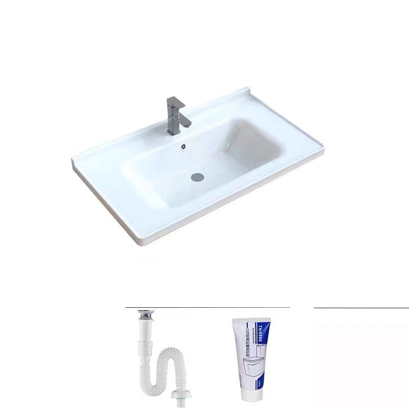 Modern Drop-in Bathroom Sink Porcelain with Overflow Basin Sink(Not Included Faucet) 20"L x 14"W x 9"H Clearhalo 'Bathroom Remodel & Bathroom Fixtures' 'Bathroom Sinks & Faucet Components' 'Bathroom Sinks' 'bathroom_sink' 'Home Improvement' 'home_improvement' 'home_improvement_bathroom_sink' 7300222