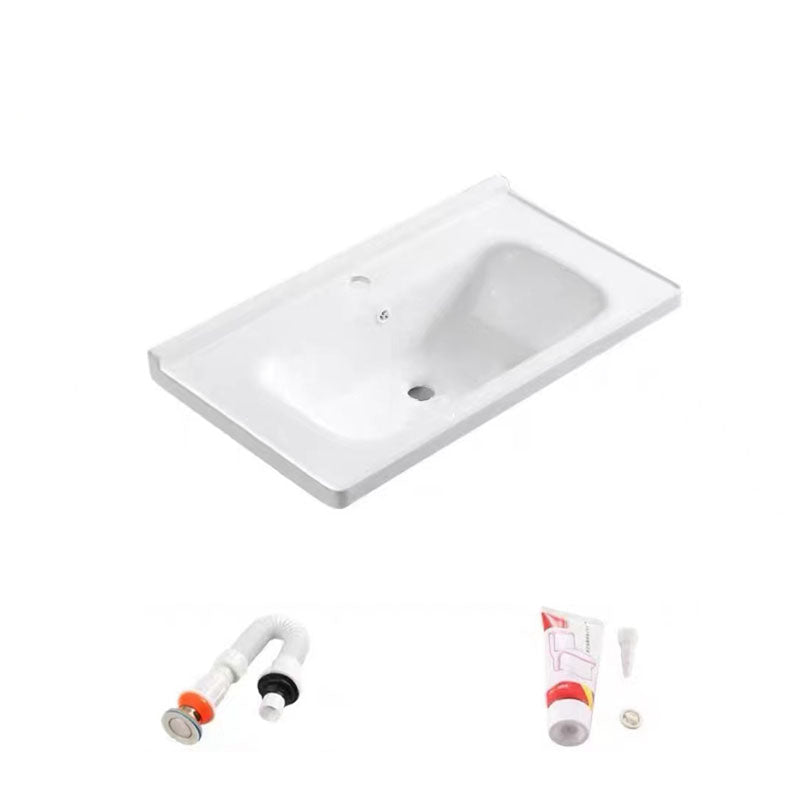 Modern Drop-in Bathroom Sink Porcelain with Overflow Basin Sink(Not Included Faucet) 24"L x 16"W x 9"H Clearhalo 'Bathroom Remodel & Bathroom Fixtures' 'Bathroom Sinks & Faucet Components' 'Bathroom Sinks' 'bathroom_sink' 'Home Improvement' 'home_improvement' 'home_improvement_bathroom_sink' 7300224
