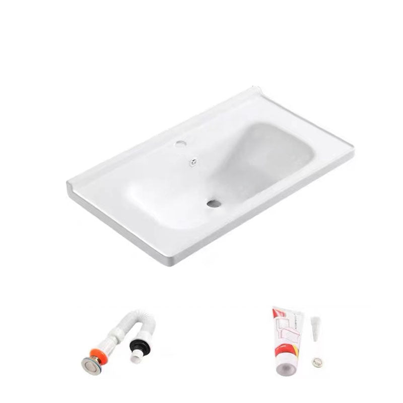 Modern Drop-in Bathroom Sink Porcelain with Overflow Basin Sink(Not Included Faucet) 28"L x 19"W x 9"H Clearhalo 'Bathroom Remodel & Bathroom Fixtures' 'Bathroom Sinks & Faucet Components' 'Bathroom Sinks' 'bathroom_sink' 'Home Improvement' 'home_improvement' 'home_improvement_bathroom_sink' 7300225