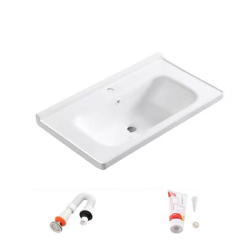 Modern Drop-in Bathroom Sink Porcelain with Overflow Basin Sink(Not Included Faucet) 32"L x 19"W x 9"H Clearhalo 'Bathroom Remodel & Bathroom Fixtures' 'Bathroom Sinks & Faucet Components' 'Bathroom Sinks' 'bathroom_sink' 'Home Improvement' 'home_improvement' 'home_improvement_bathroom_sink' 7300227