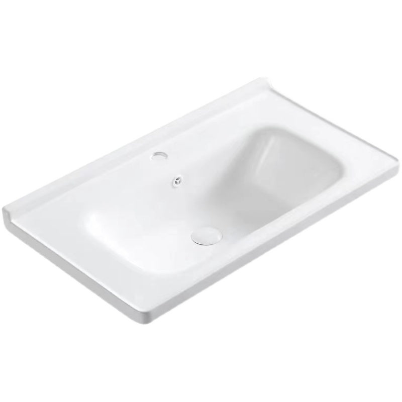 Modern Drop-in Bathroom Sink Porcelain with Overflow Basin Sink(Not Included Faucet) Clearhalo 'Bathroom Remodel & Bathroom Fixtures' 'Bathroom Sinks & Faucet Components' 'Bathroom Sinks' 'bathroom_sink' 'Home Improvement' 'home_improvement' 'home_improvement_bathroom_sink' 7300228