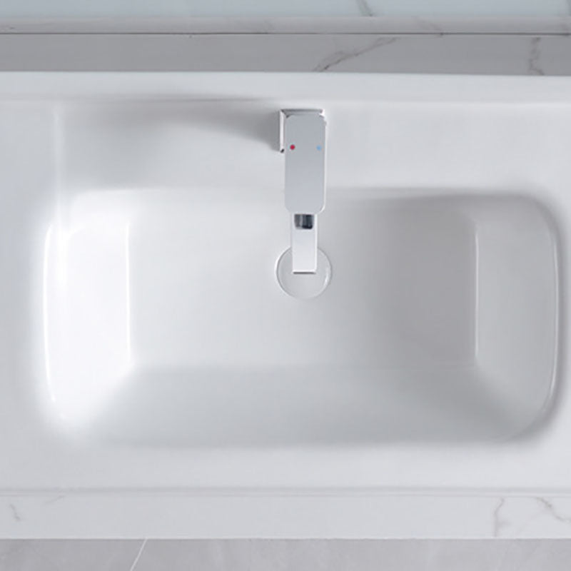 Modern Drop-in Bathroom Sink Porcelain with Overflow Basin Sink(Not Included Faucet) Clearhalo 'Bathroom Remodel & Bathroom Fixtures' 'Bathroom Sinks & Faucet Components' 'Bathroom Sinks' 'bathroom_sink' 'Home Improvement' 'home_improvement' 'home_improvement_bathroom_sink' 7300237