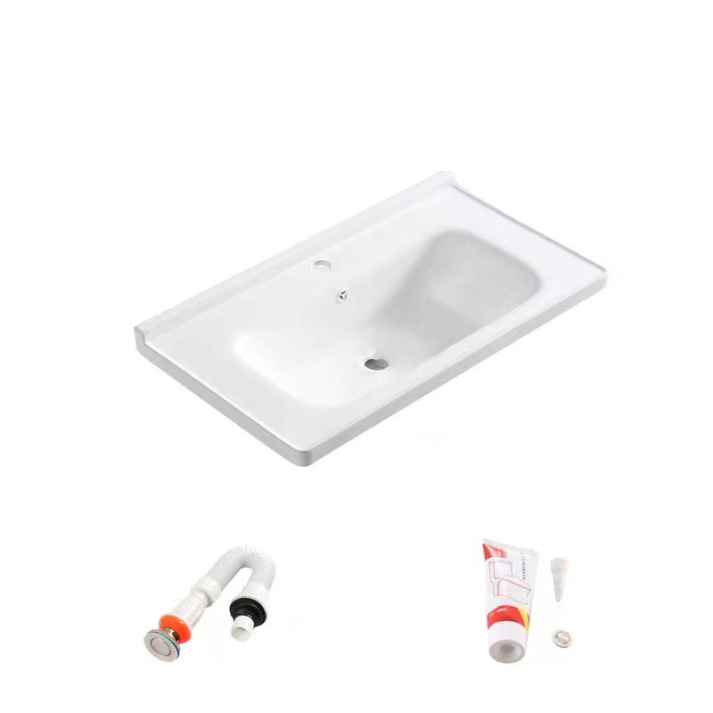 Modern Drop-in Bathroom Sink Porcelain with Overflow Basin Sink(Not Included Faucet) 24"L x 20"W x 9"H Clearhalo 'Bathroom Remodel & Bathroom Fixtures' 'Bathroom Sinks & Faucet Components' 'Bathroom Sinks' 'bathroom_sink' 'Home Improvement' 'home_improvement' 'home_improvement_bathroom_sink' 7300241